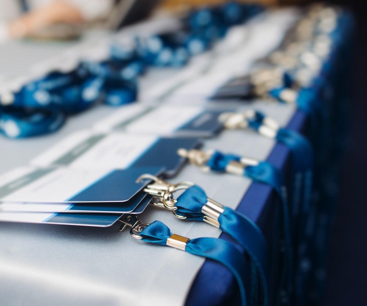 Lanyards on a table
