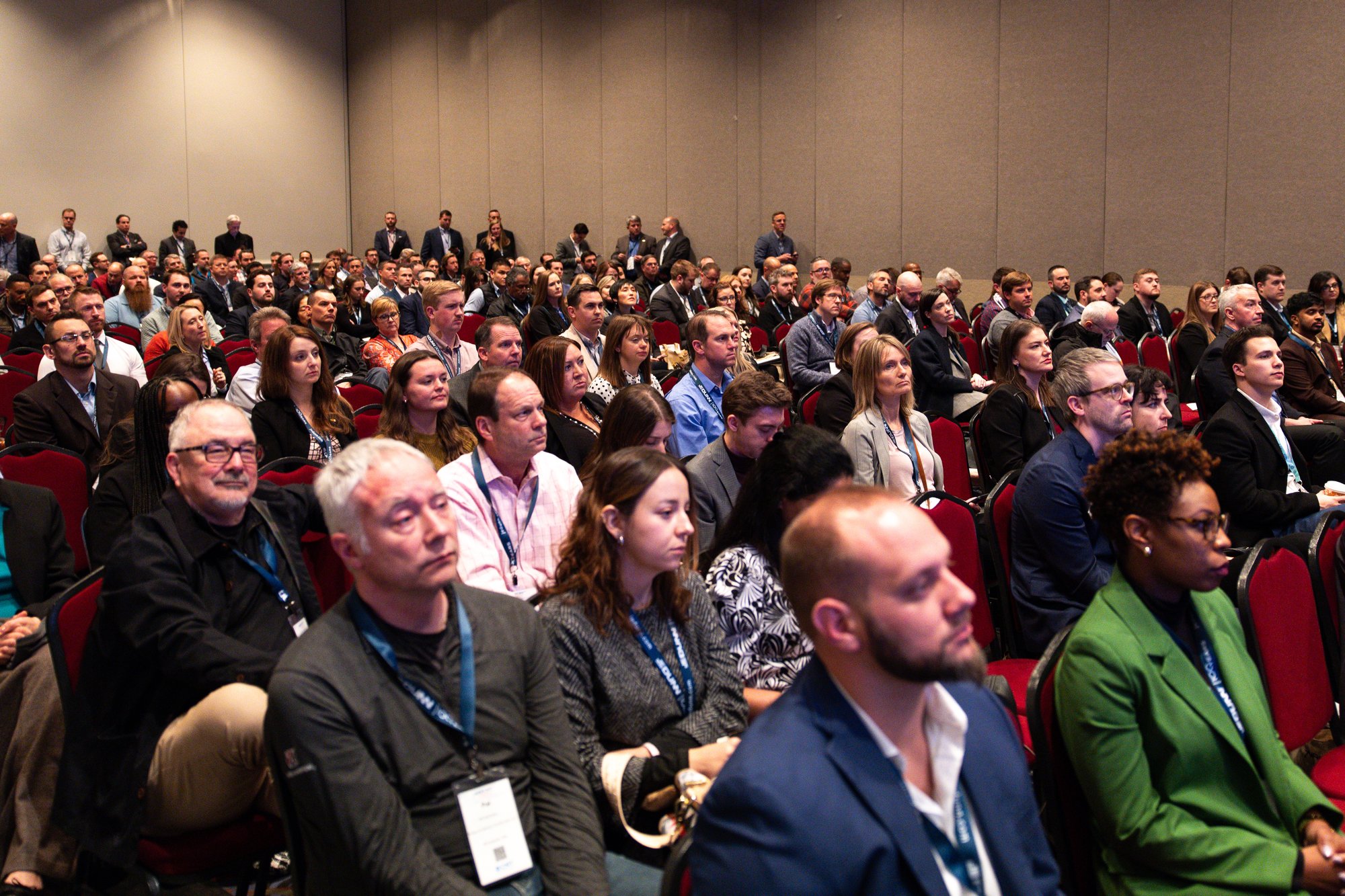 Attendees intently listening to a presentation at the 2023 AAAE/ACC Airport Planning, Design, & Construction Symposium in Salt Lake City.